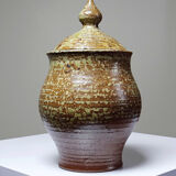 Boîte en grès pyrité émaillé chic et rustique vintage années 50-60