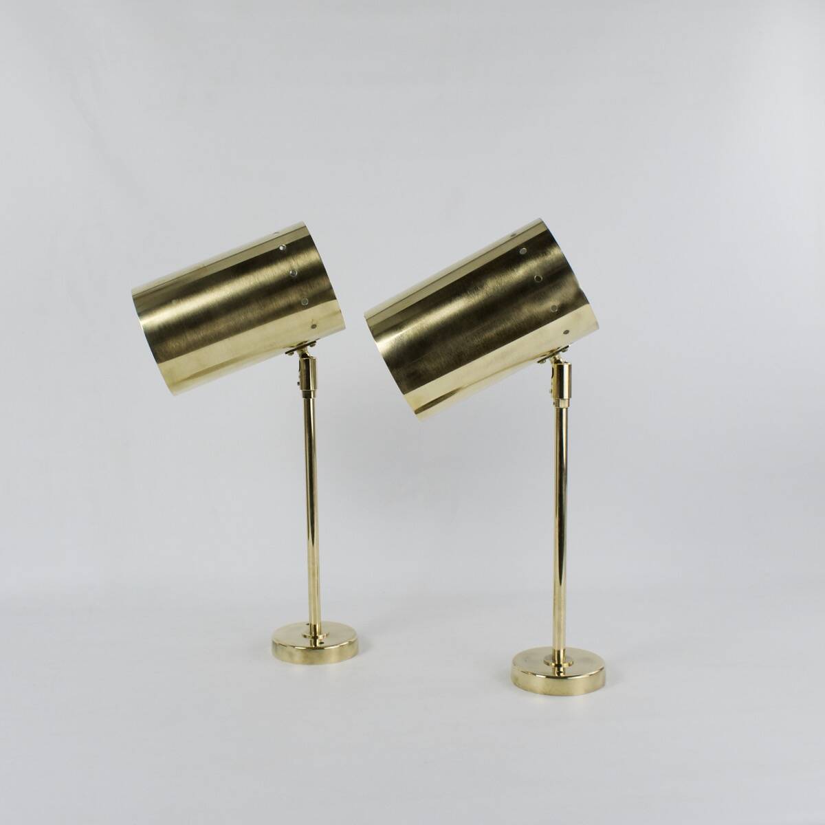 Large pair of brass wall or ceiling lights, 1960.