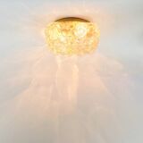 Large Amber Bubble Glass Ceiling Light/Flush Mount by Helena Tynell for Limburg, Germany, 1960s