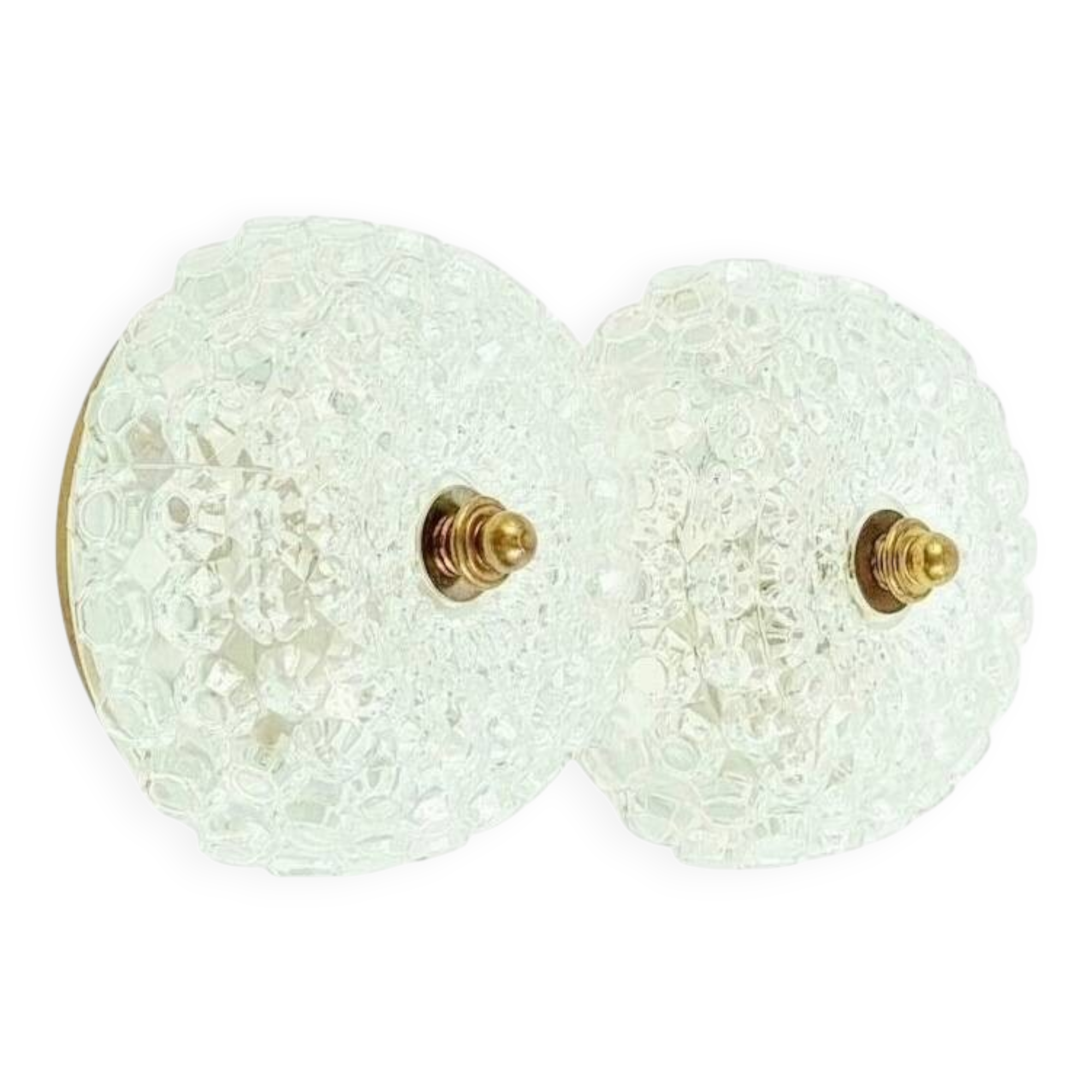 Pair of Mid-Century Diamond Glass Wall Lights H. Tynell for Limburg, 1970s