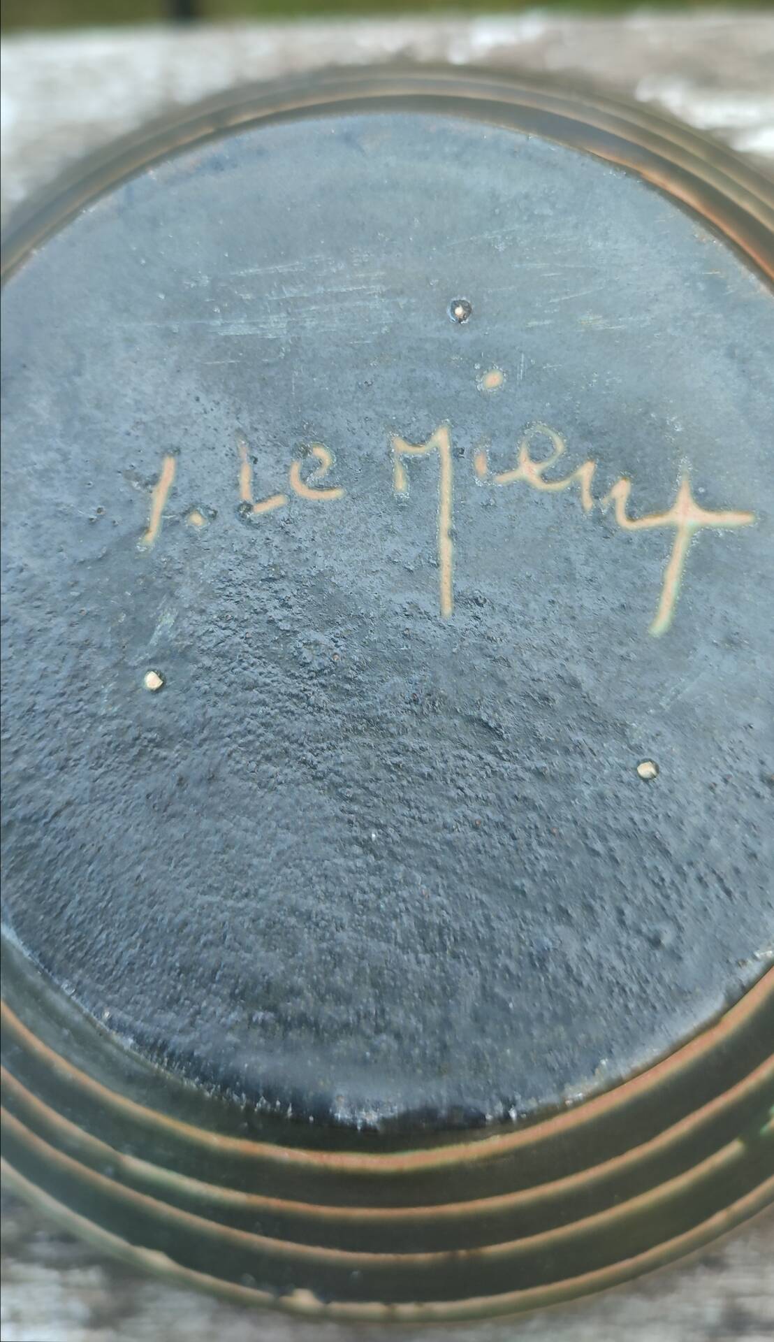 Vintage ceramic bowl signed Y. Le Mieux from the 60s-70s.