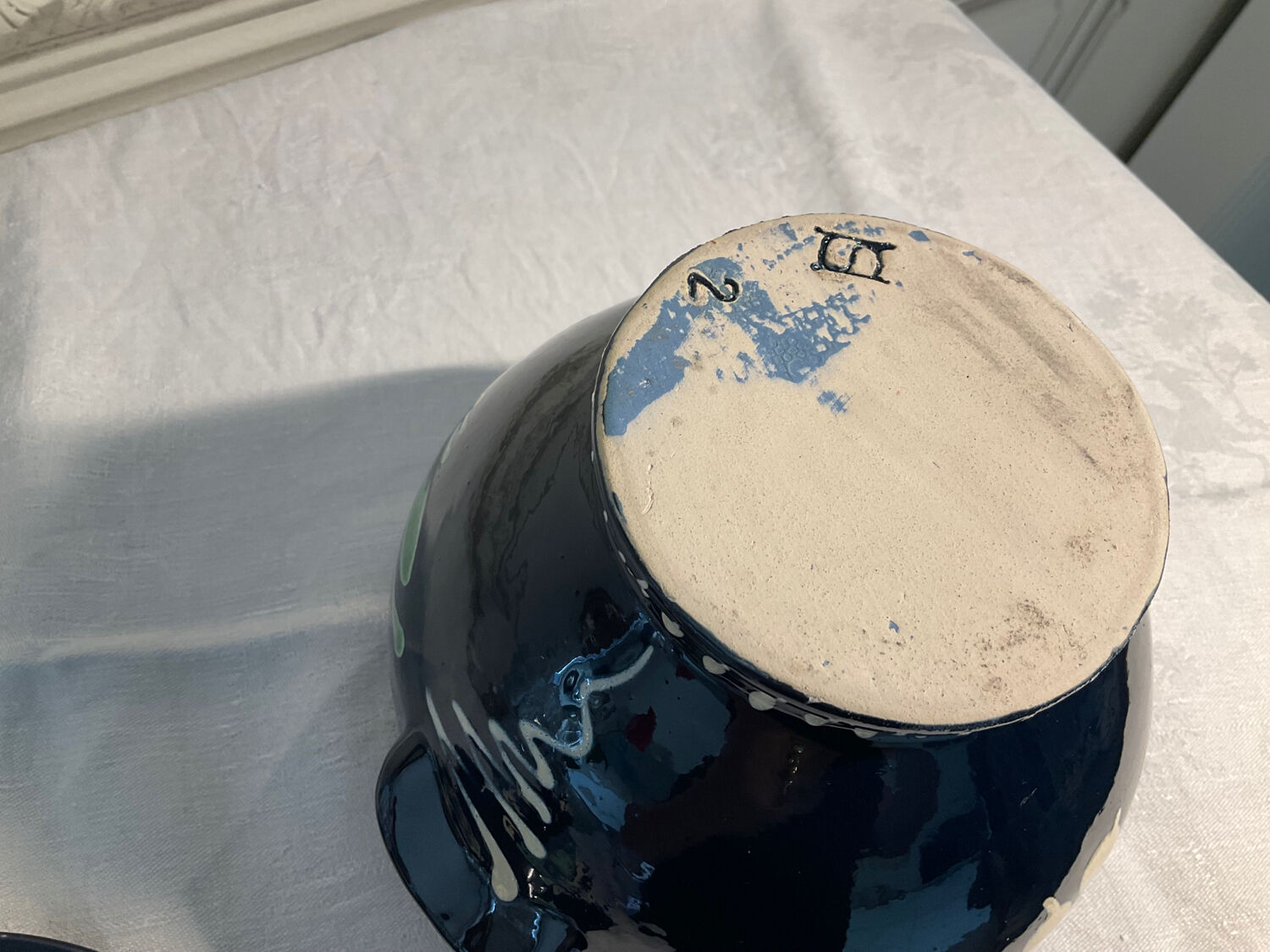 Daubière en terre cuite vernissée