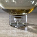 Vintage Krosno amber glass hanging bubble vase