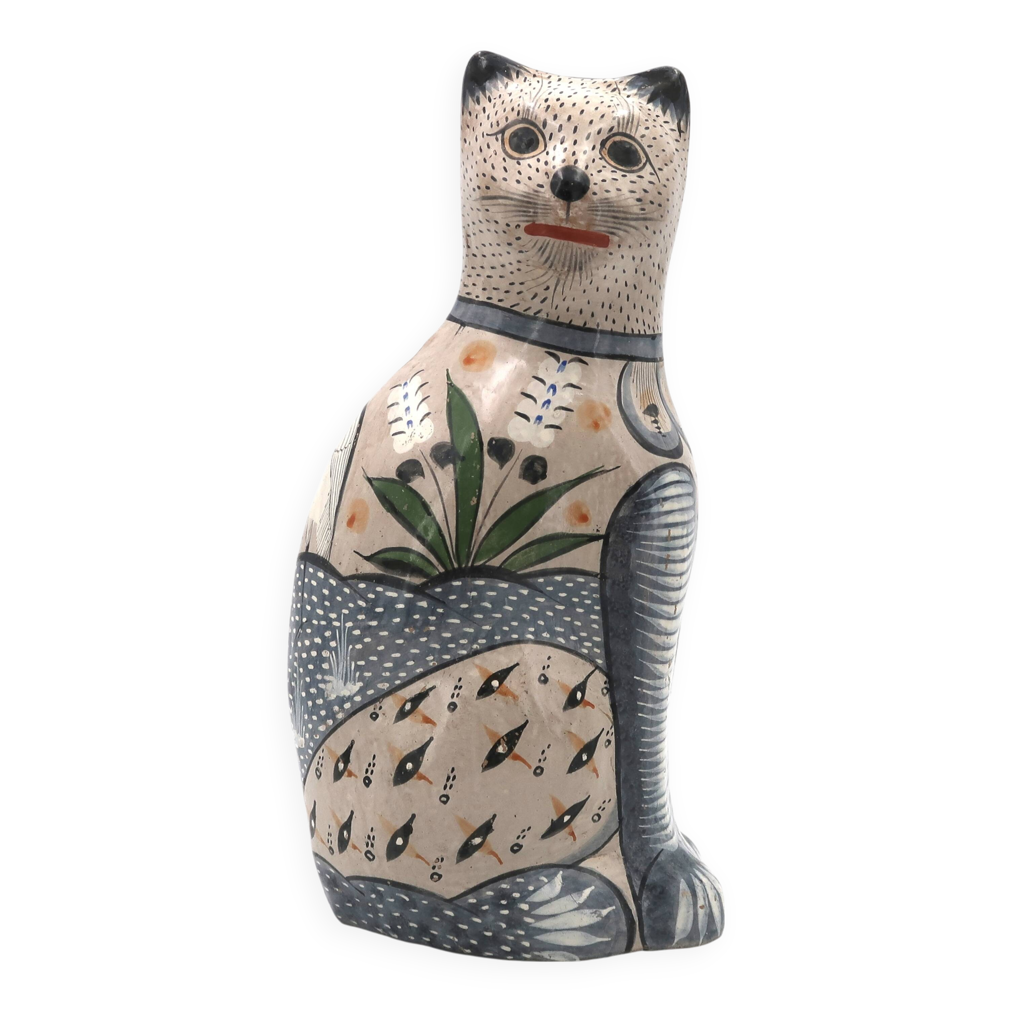 Large Mexican ceramic folk cat, 1970s
