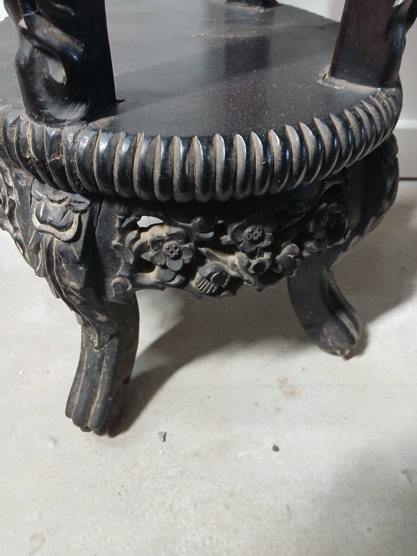 Antique Japanese stand or side table from the late 19th century.