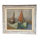 Original Swedish Oil on Canvas – “Motif with Sailboats” by Birgit Forsell (1909–2003) – 1941 – Vintage & Framed – 71.5 × 61.5cm
