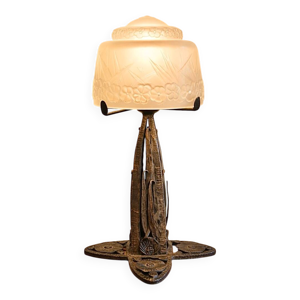 lampe Art déco signée - fer