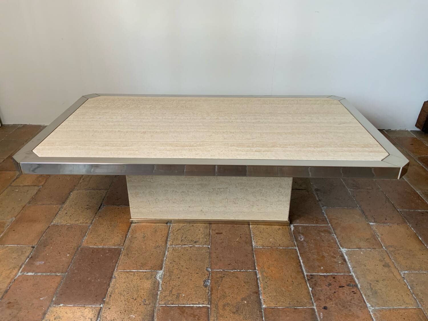 Coffee table and travertine