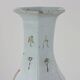 Antique hexagonal baluster vase in glazed porcelain, China, 1910-1920