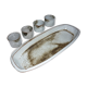 Ceramic fish dish and 4 pots for sauces from the 1960s