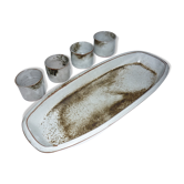 Ceramic fish dish and 4 pots for sauces from the 1960s