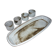 Ceramic fish dish and 4 pots for sauces from the 1960s