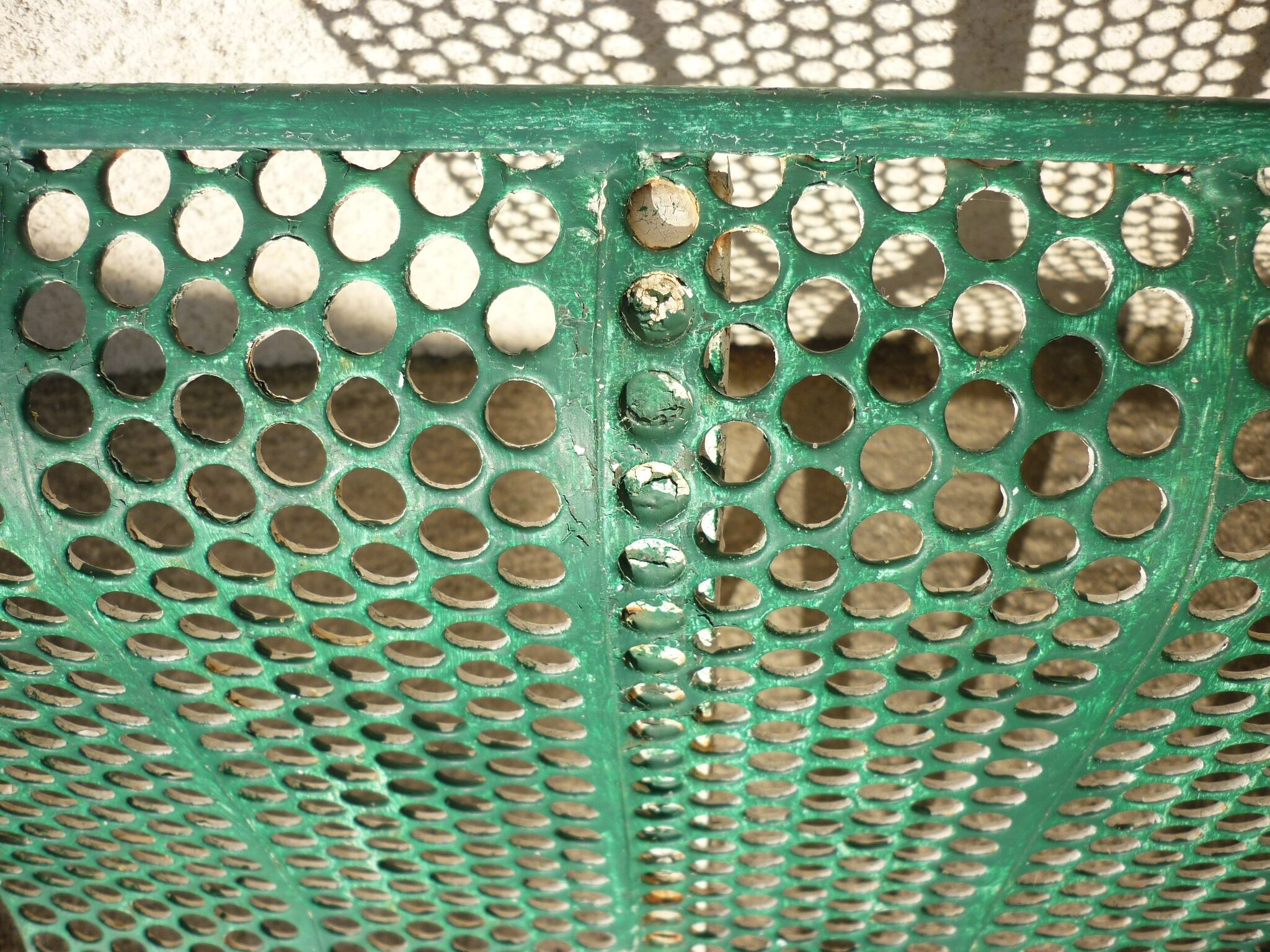 School bench or kindergarten, perforated metal, 50s/60