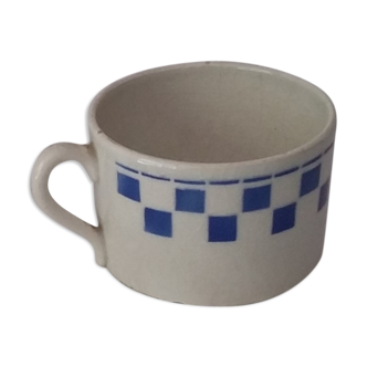 Tasse damier bleu