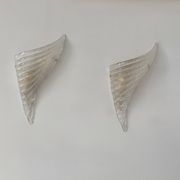 Pair of vintage pressed molded wall sconces, Murano glass, Italy, 1980
