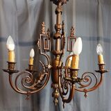 Lustre Louis XVI en bronze et laiton