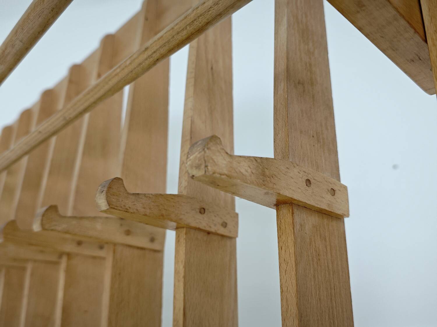 Wooden wall coat rack by Krasna Jizba