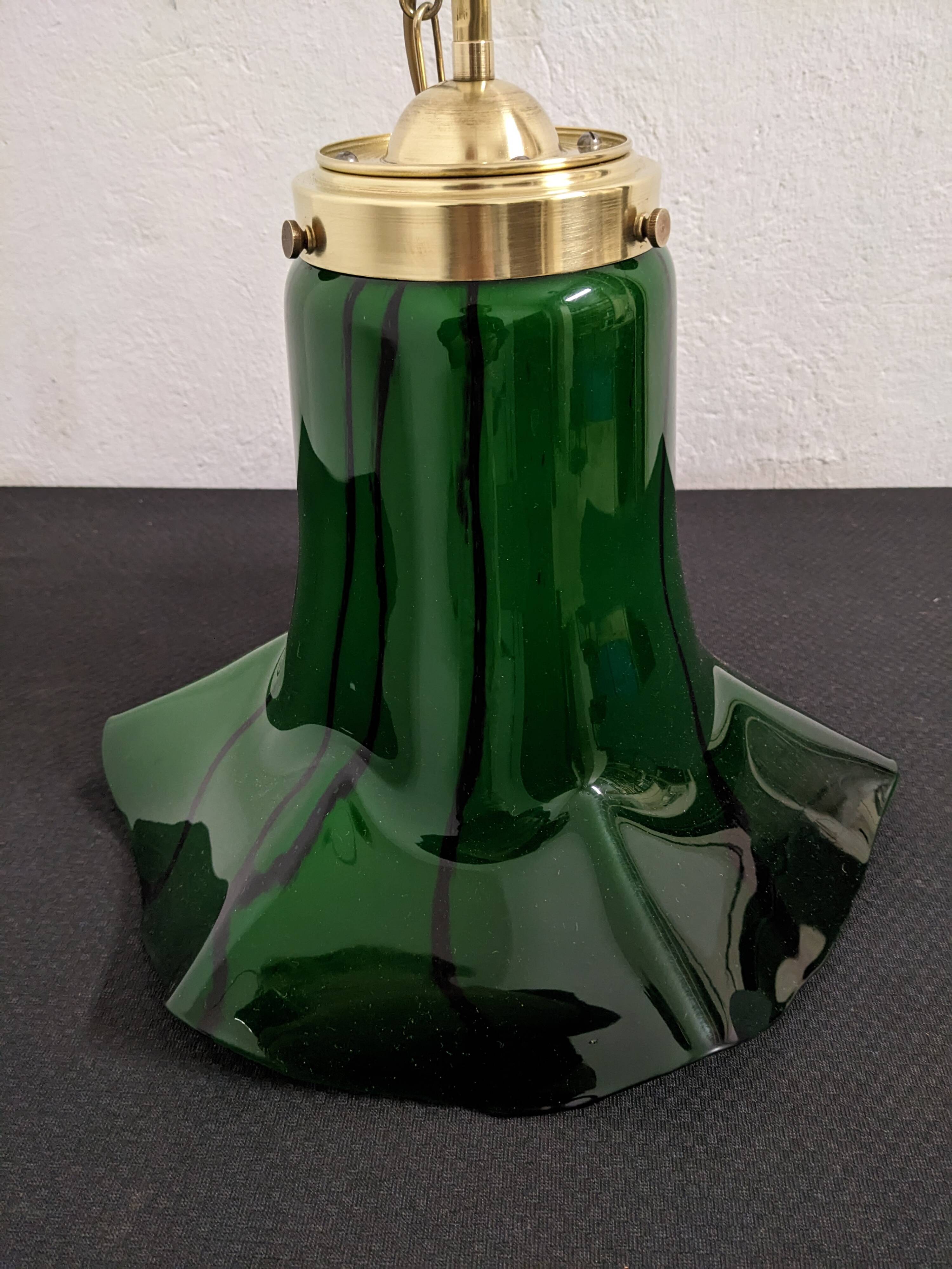 Art Nouveau style Murano glass pendant light, Italy circa 1950