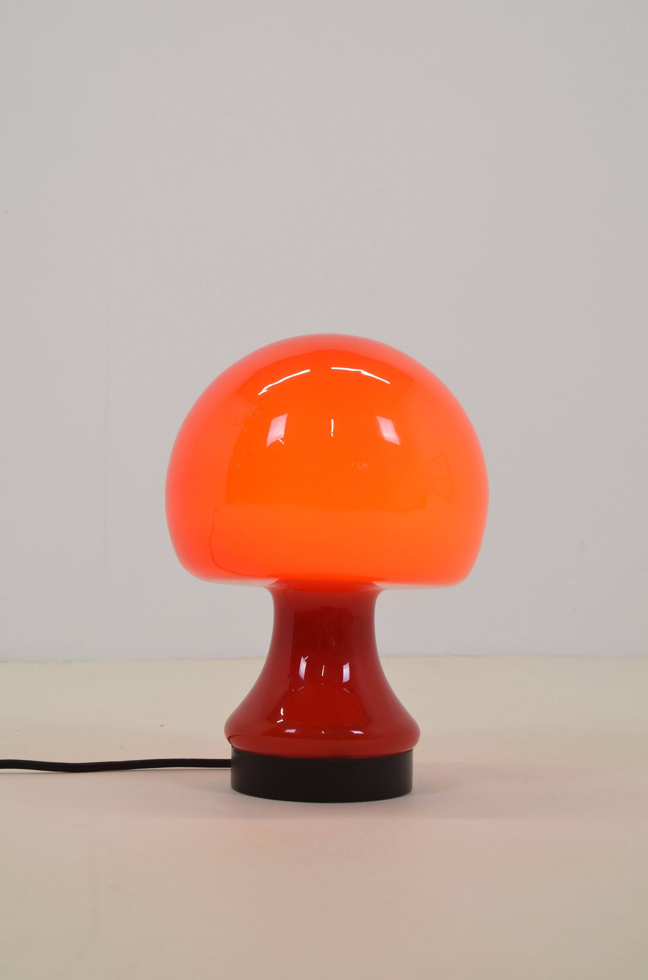 Vintage glass mushroom table lamp, 1960s