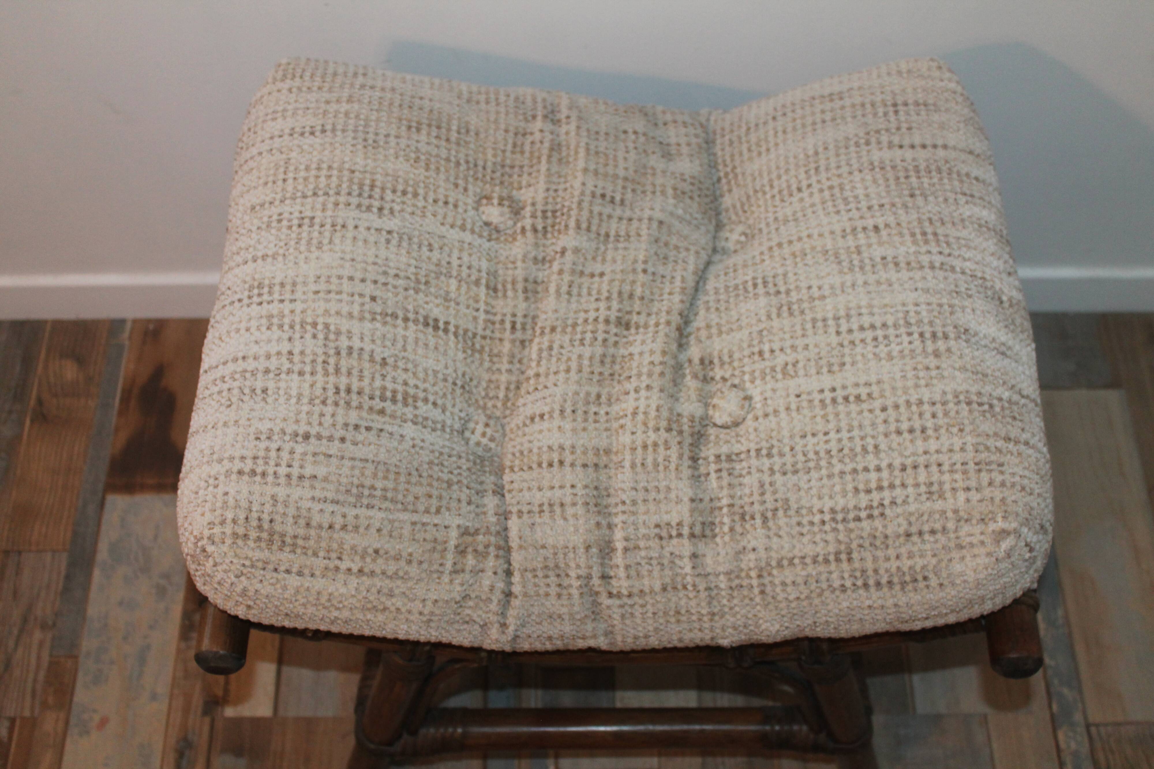 Vintage rattan footrest