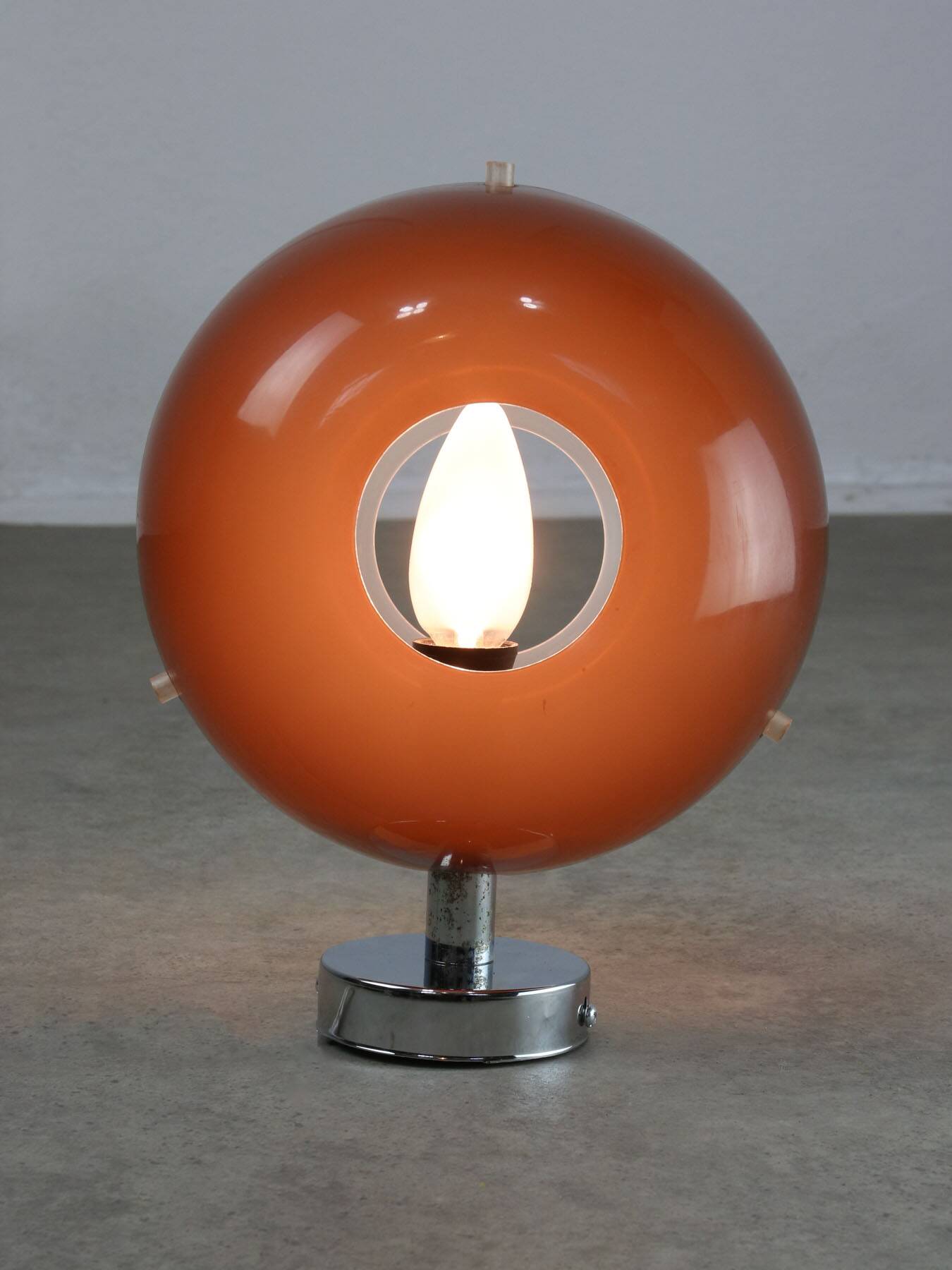 Space-age Italian Plexiglas Brown Wall Lamp, 70s