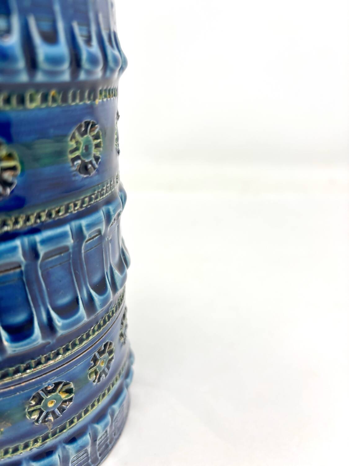 Bitossi ceramic blue green vase