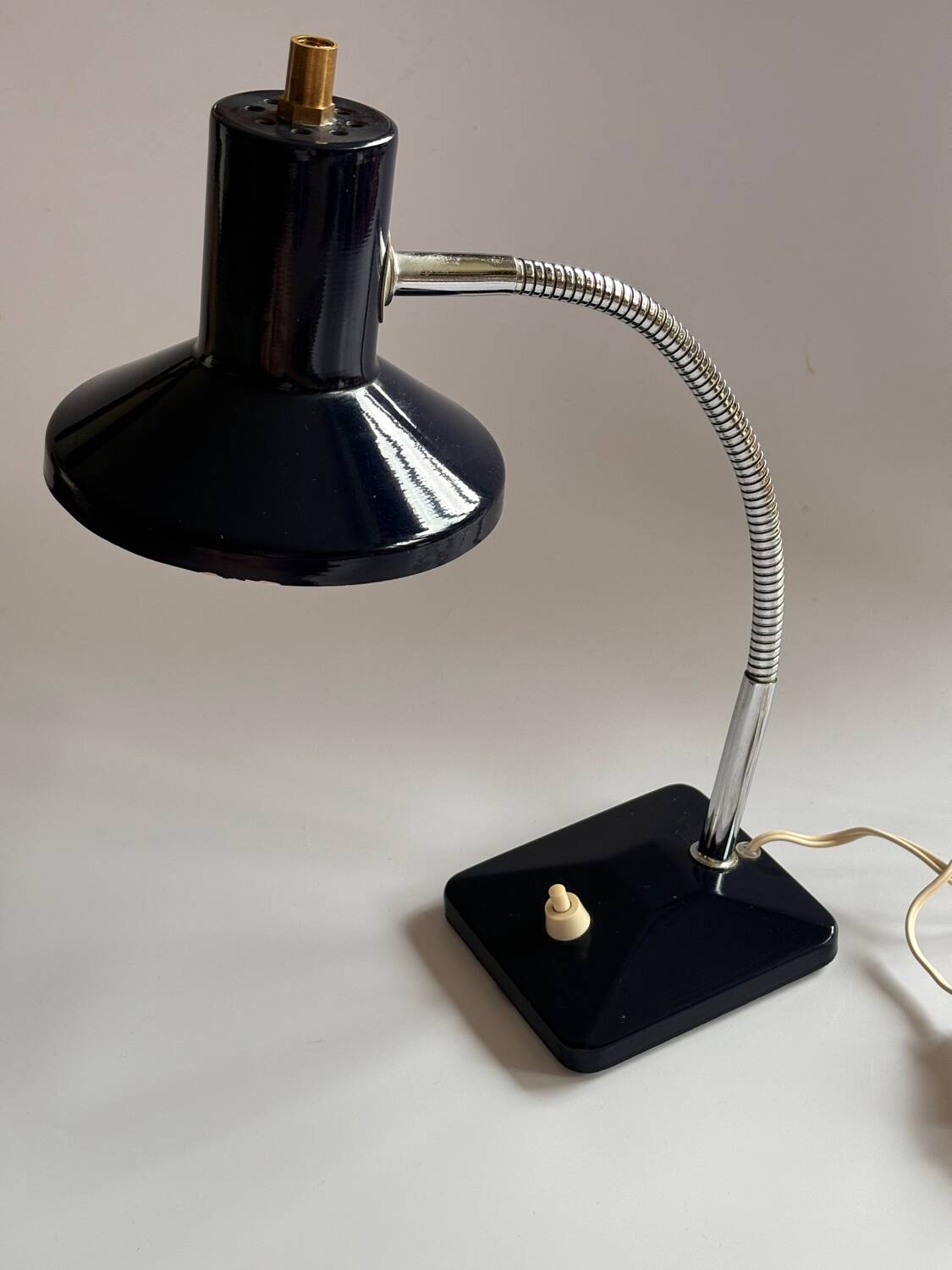 Lampe articulée de bureau en métal bleu, 1970