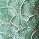 Cylinder vase "go green" textured leaves 100% handmade