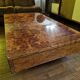 Wooden burl coffee table, Italian design by Roche Bobois, 1970s.