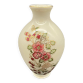 Vase vintage en porcelaine Zsolnay Pécs – décor floral peint à la main