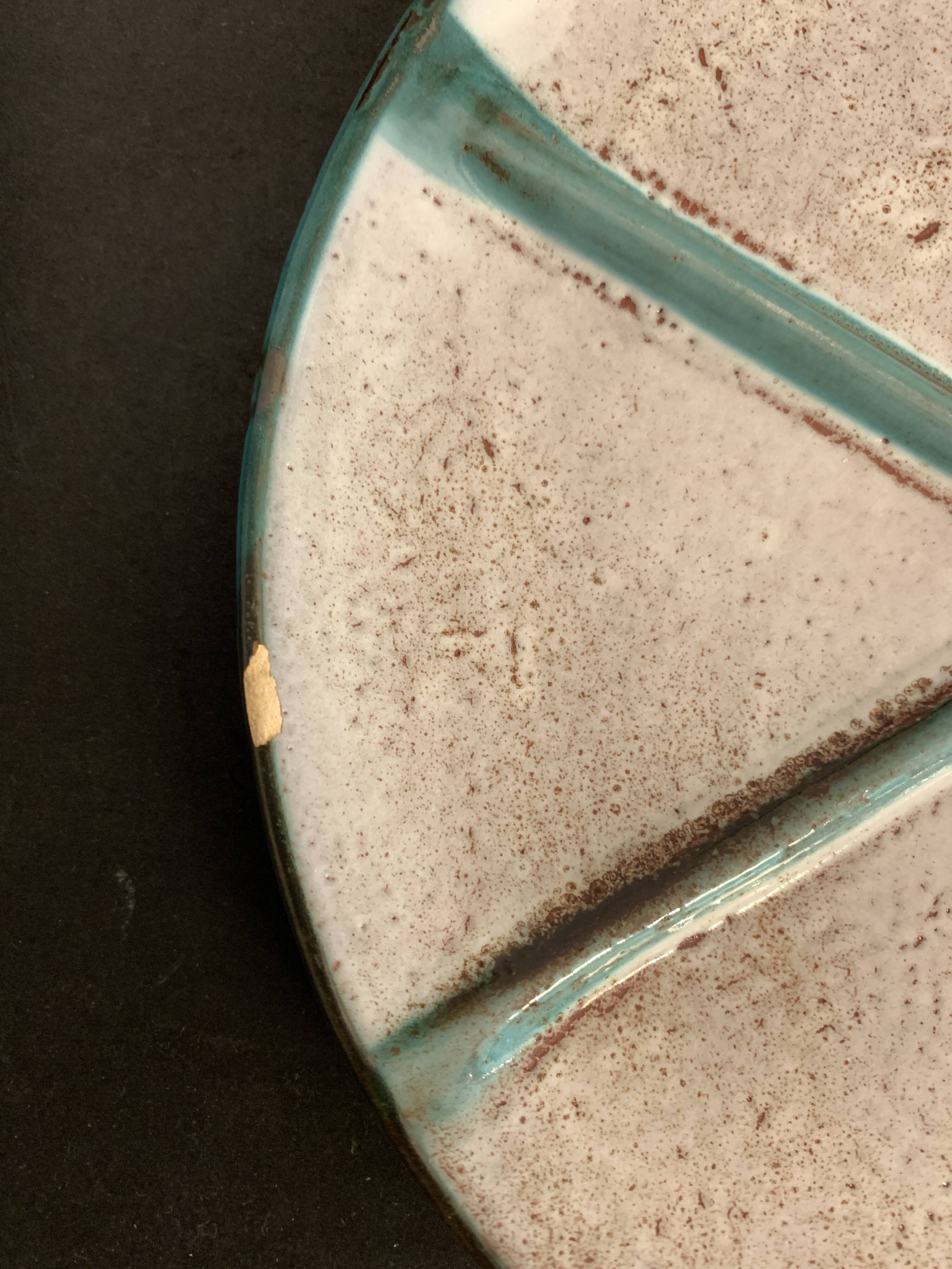 6 ceramic plates, model chardons, Daniel Etienne, Vallauris, 1970