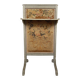 Grey lacquered wooden fireplace screen in Louis XVI style, circa 1900.
