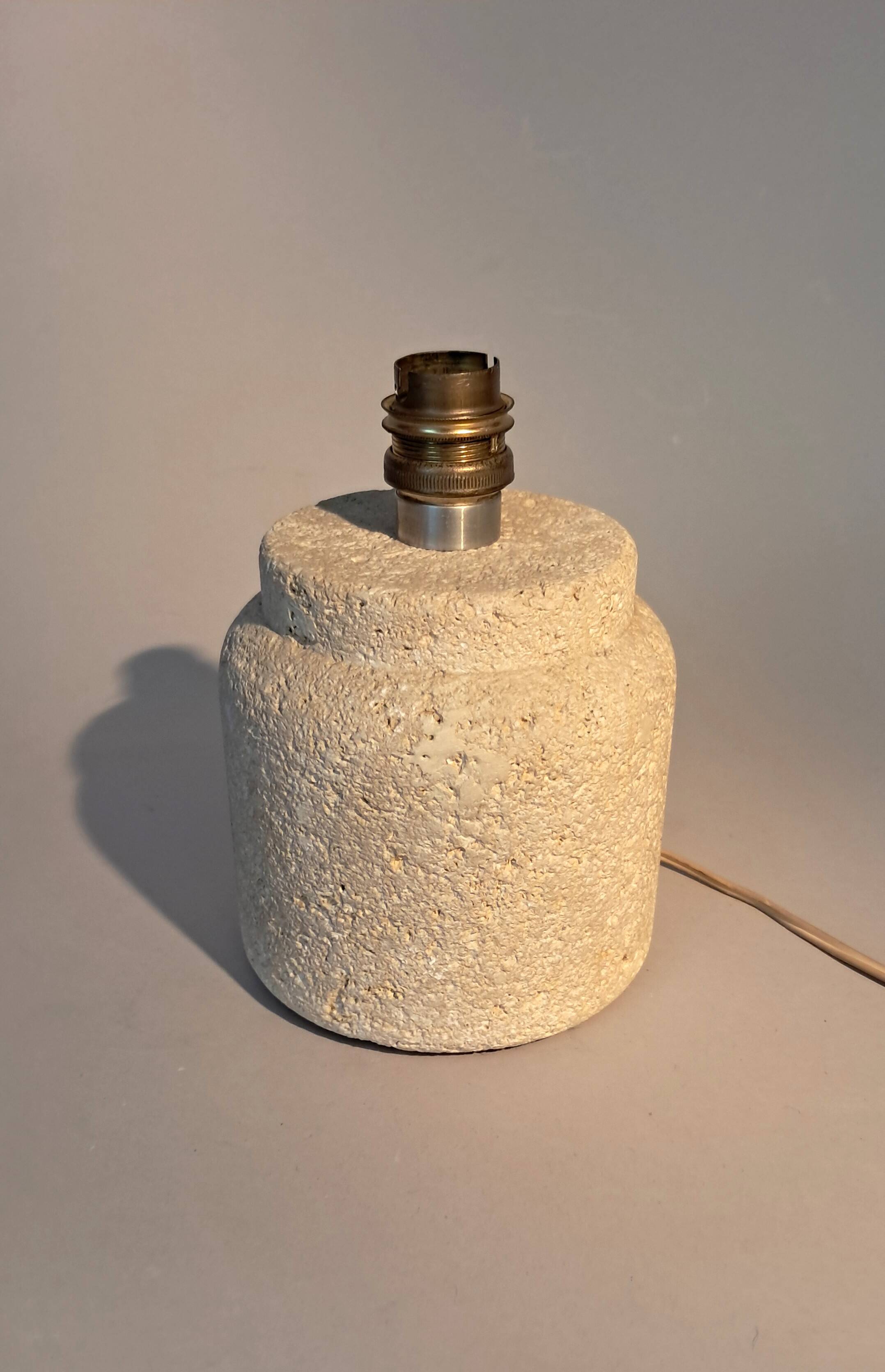 1960 travertine bedside lamp
