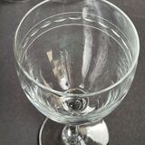6 wine glasses - Art Deco - 1/2 blown and cut crystal