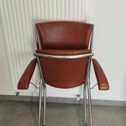 Folding chair attributed to A. Monpoix, modernist design, mid-century, vintage.