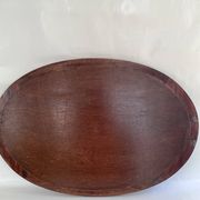 XXL wooden and brass platter, 72 cm