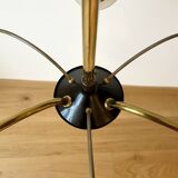 1960s tulip and spike chandelier with 3 lights