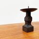 Brutalist wrought iron candlestick from the mid-century.