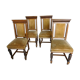 Series of 4 solid oak chairs from the end of the 19th century