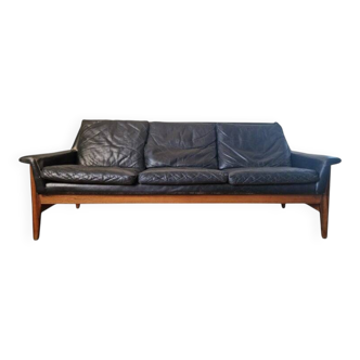 Midcentury Rare Leather Sofa Bovenkamp, Netherlands, 1960s