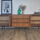 Scandinavian teak and metal sideboard