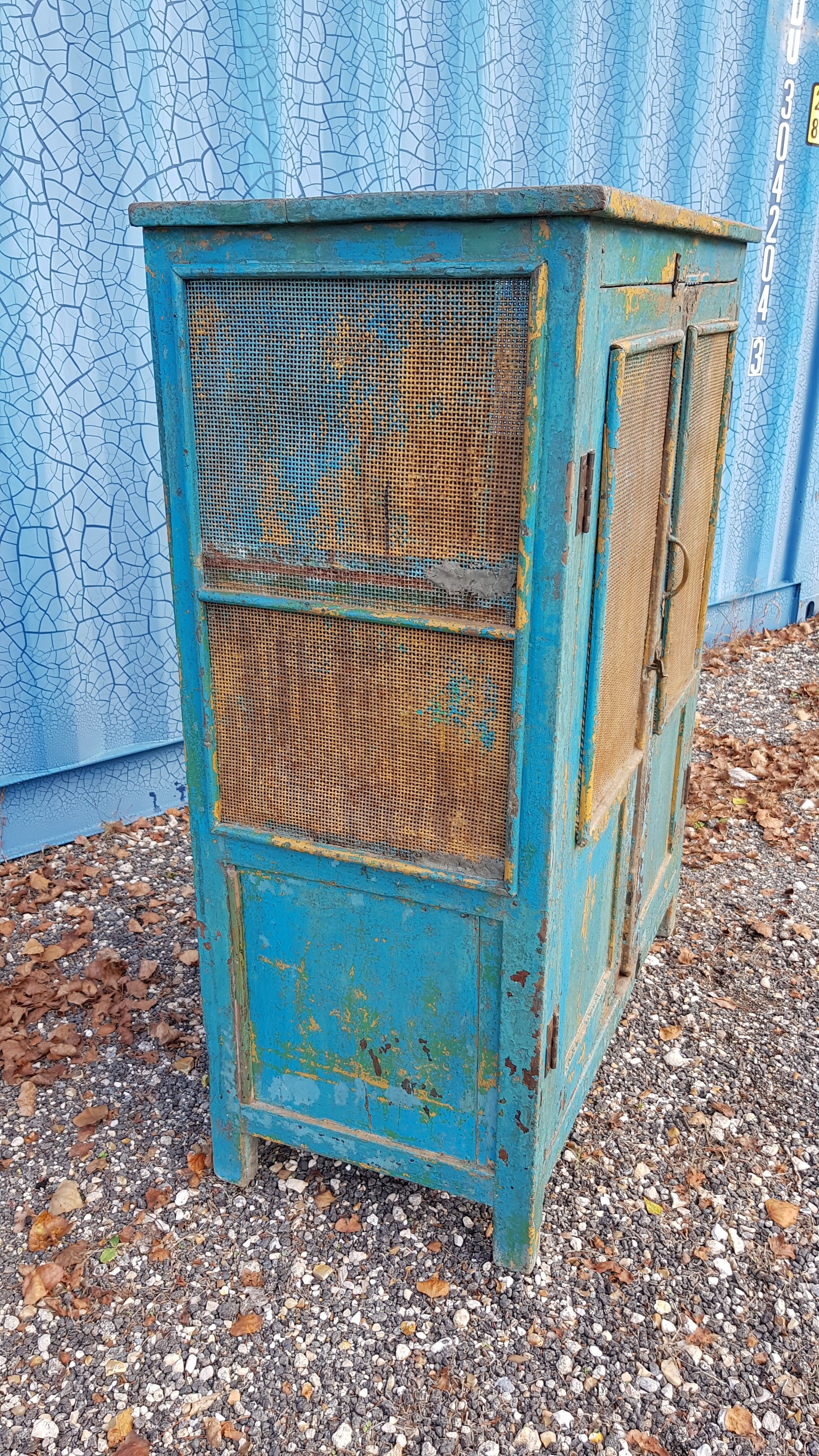 Old Burmese tek pantry with 6 mesh panels
