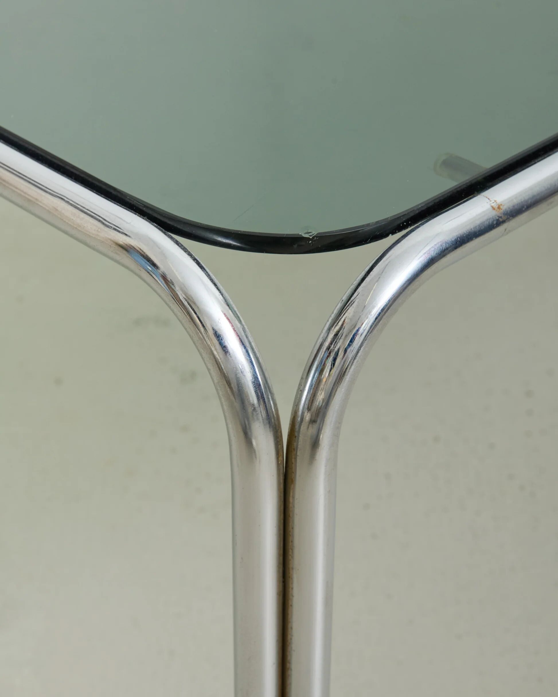 Tubular coffee table with smoked glass top, 1970s
