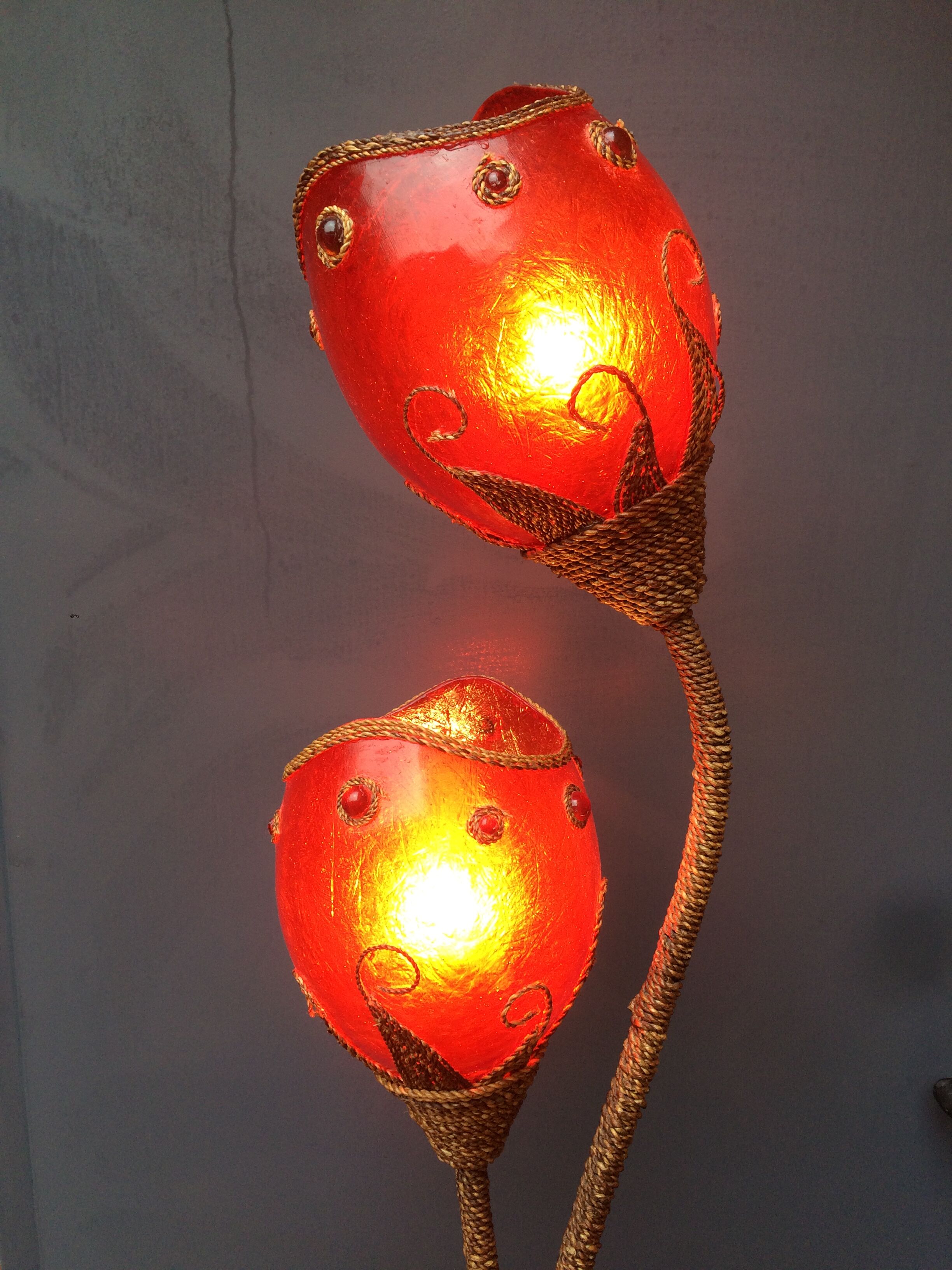 Carnival lamp in Fiber of Glass and Wicker