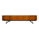 Low Scandinavian teak sideboard Metal