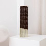 Vintage skyscraper vase - Brown ceramic flower vase - Mid-century Czech design - 1960s