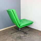 Swivel easy chair, chrome and faux leather, Vintage from the 70s