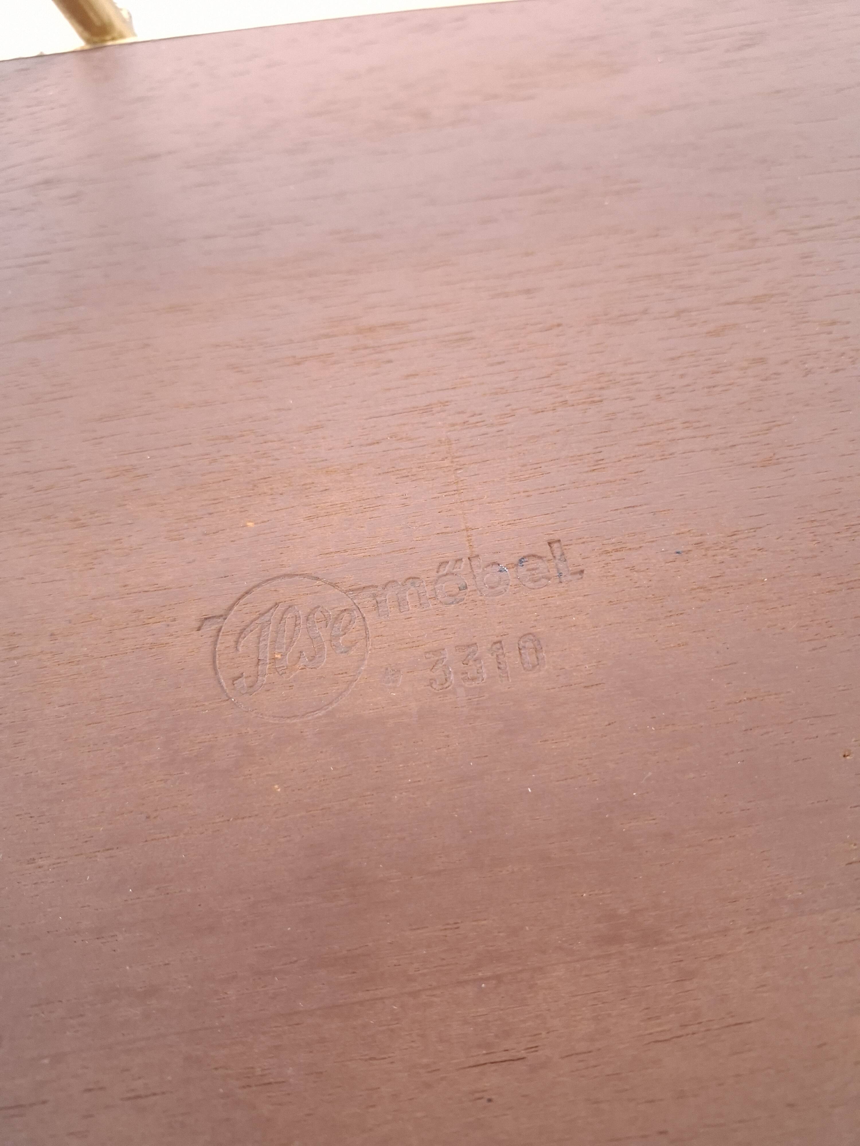 Ilse Möbel trolley met zwart wit formica vintage