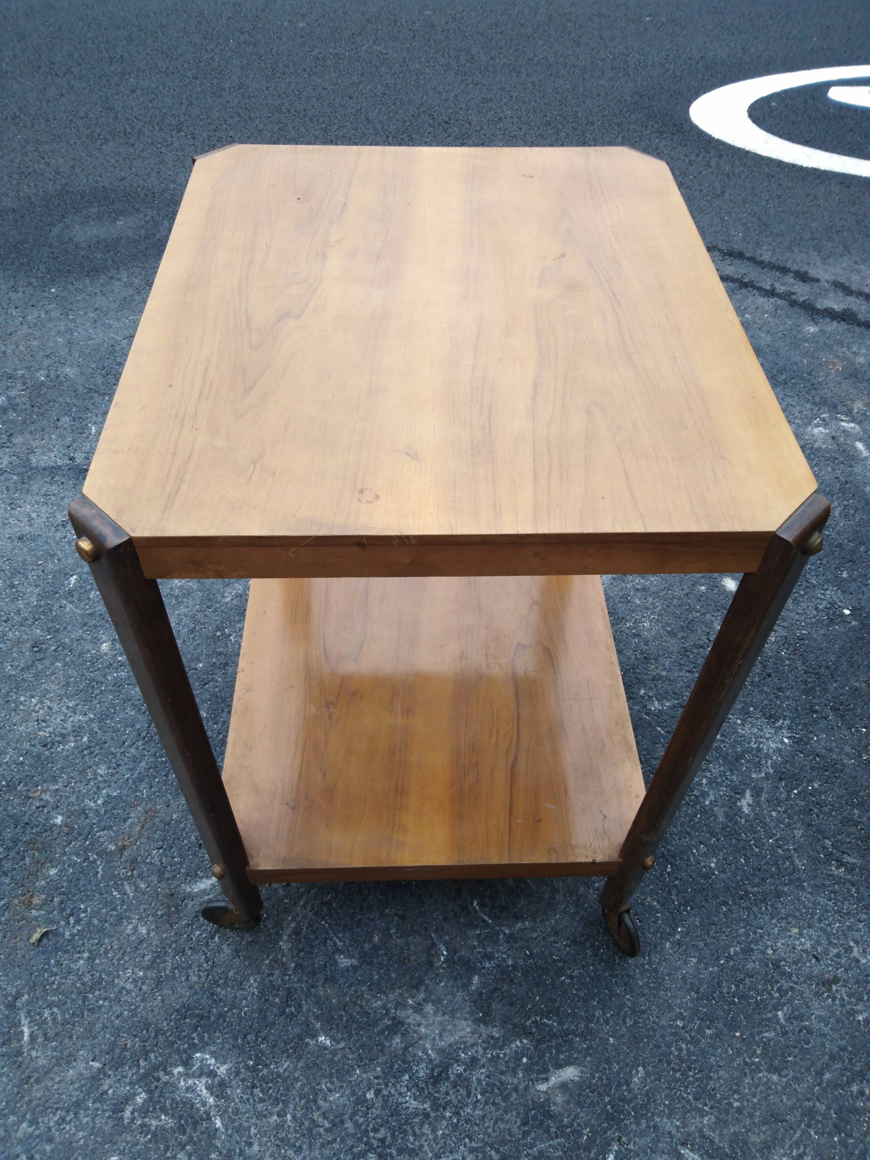Rolling table serves vintage art deco TV table