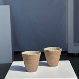 Set of 2 cups / mug Indonesian ceramic (matte brown)